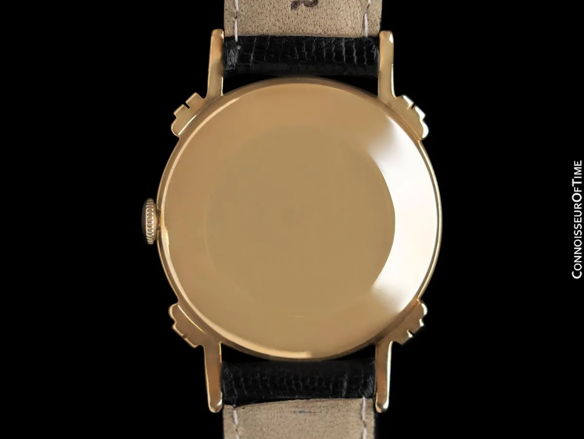 1950 Longines Vintage Mens Midsize Watch with Knot Lugs - 14K Gold