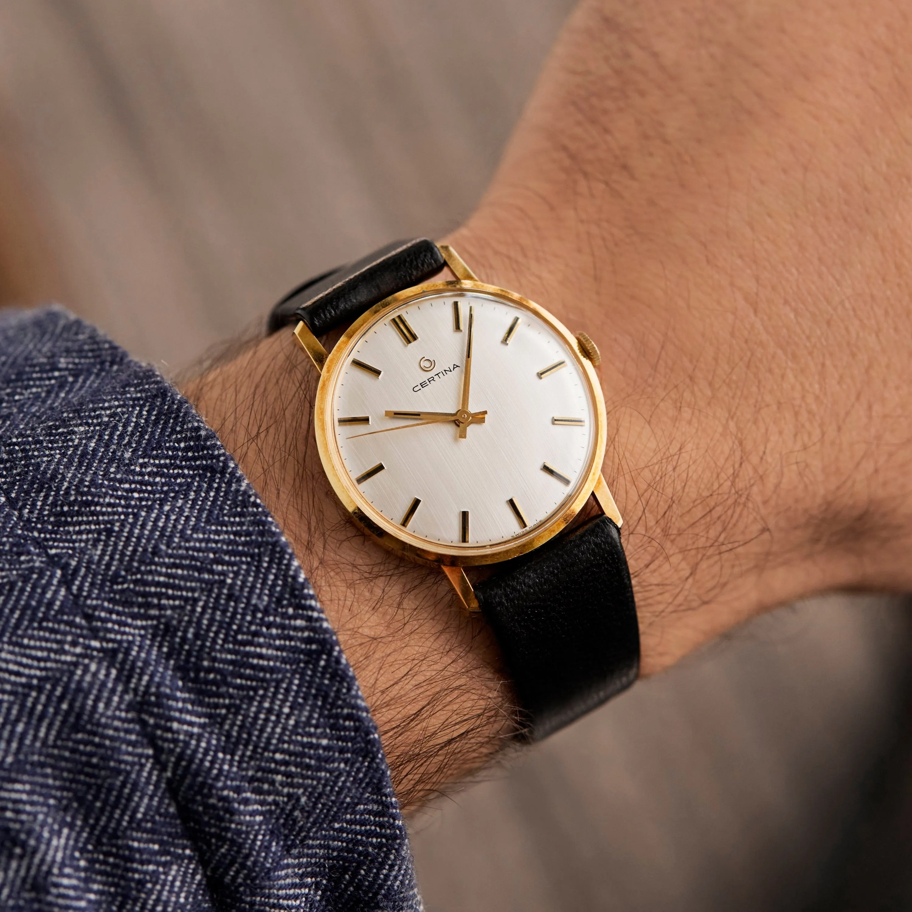 1970s Certina Dress Watch Ref. 5210.136 In 18k Yellow Gold