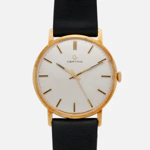 1970s Certina Dress Watch Ref. 5210.136 In 18k Yellow Gold