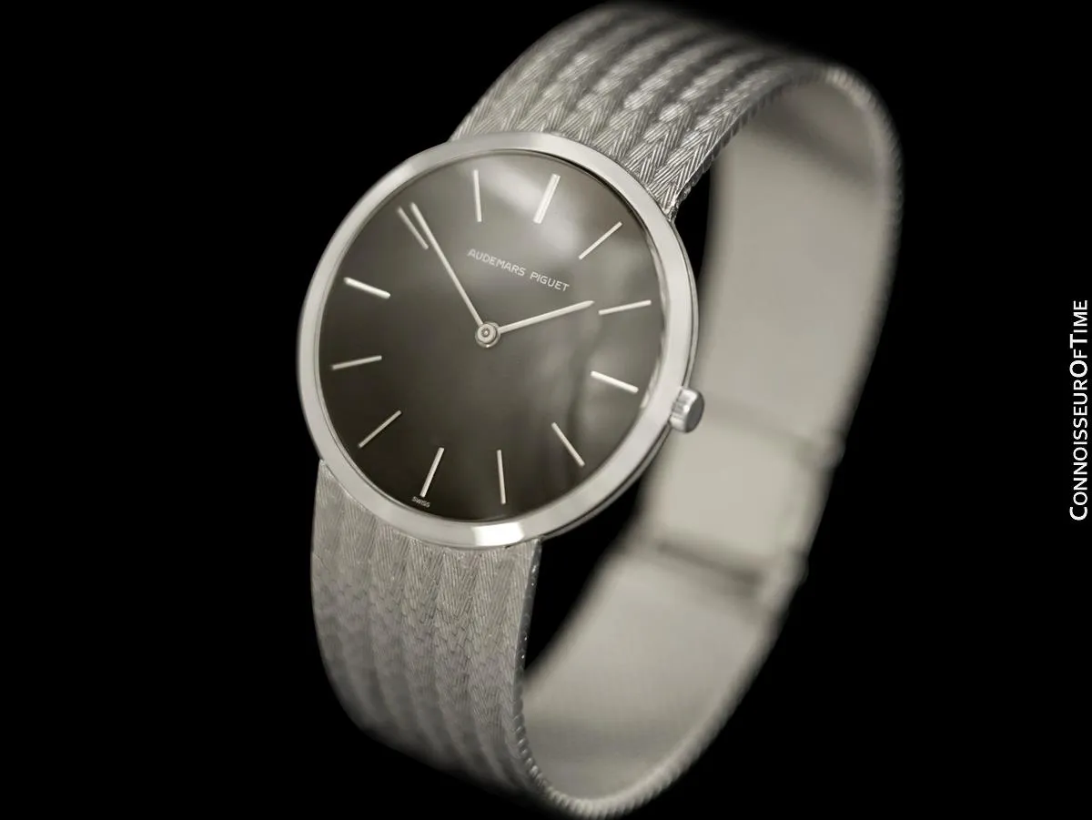 1974 Audemars Piguet Vintage Mens Thin Dress Bracelet Watch - 18K White Gold