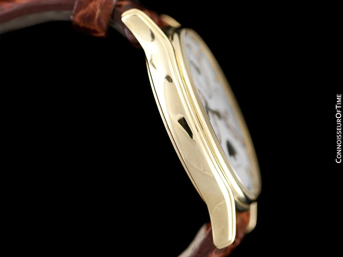 1980's Bucherer Vintage Mens Triple Calendar Quantième with Moonphase - 18K Gold