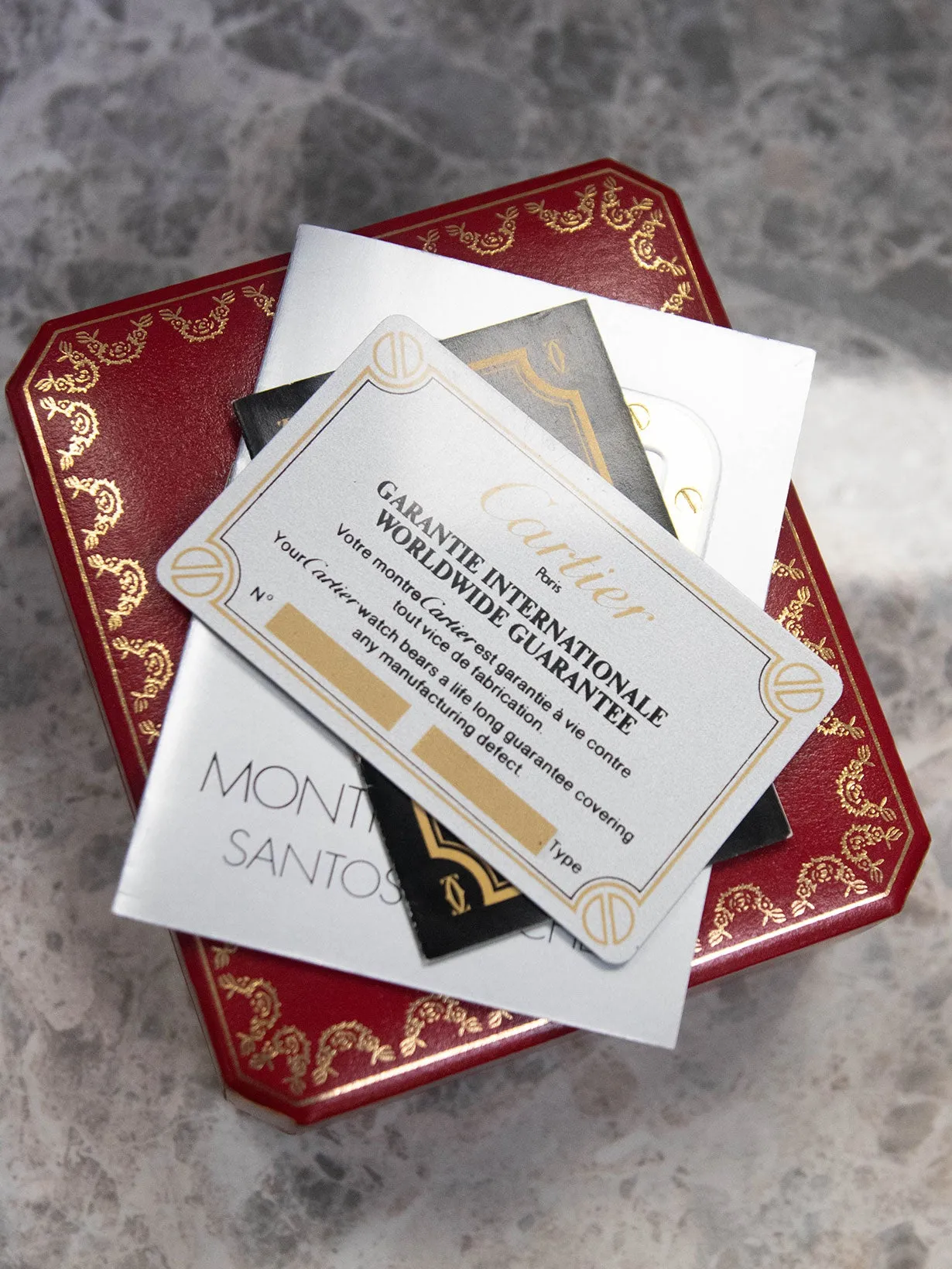 1980s Cartier Santos Carrée 2960 Full Set Box Papers