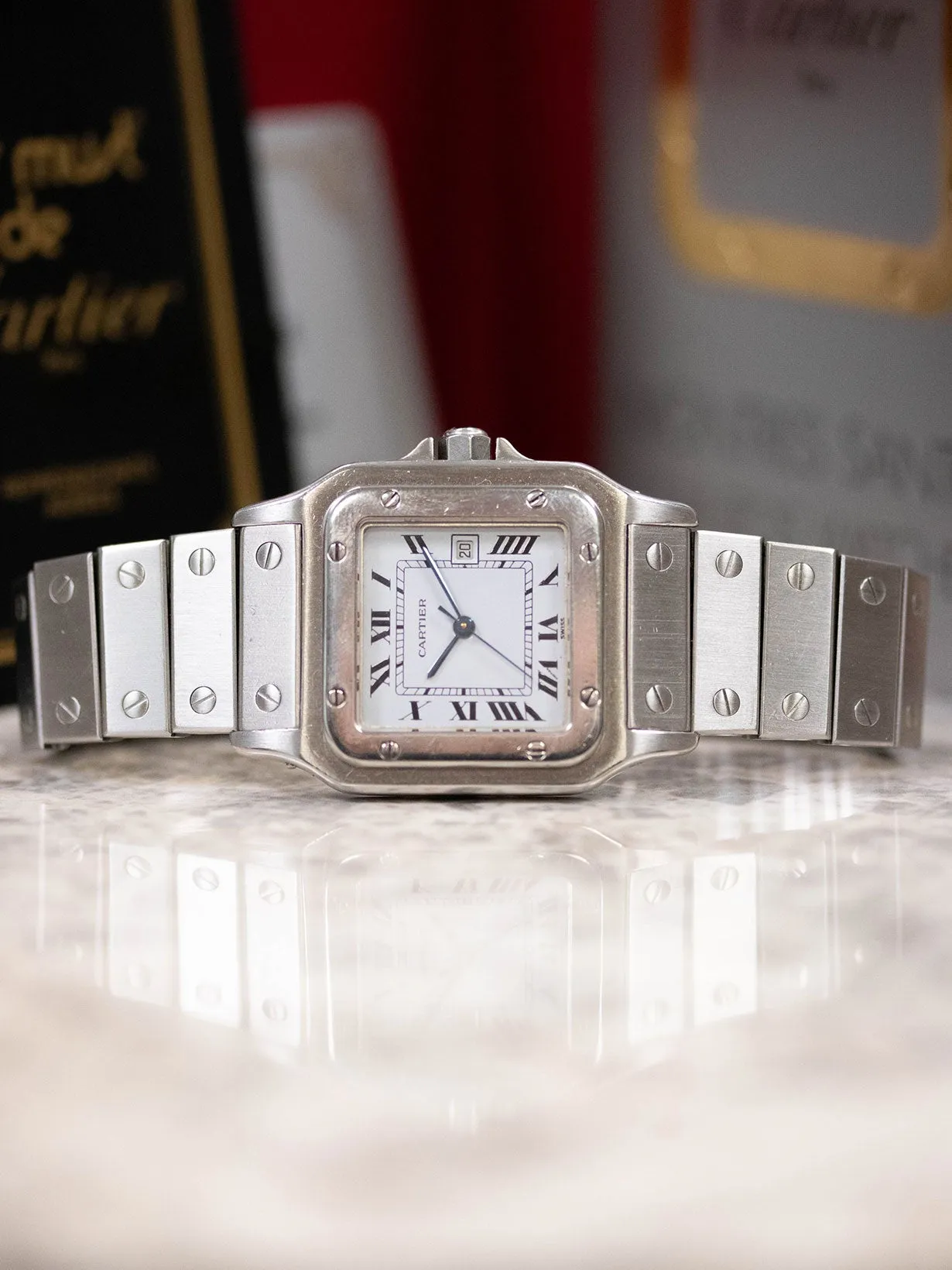 1980s Cartier Santos Carrée 2960 Full Set Box Papers