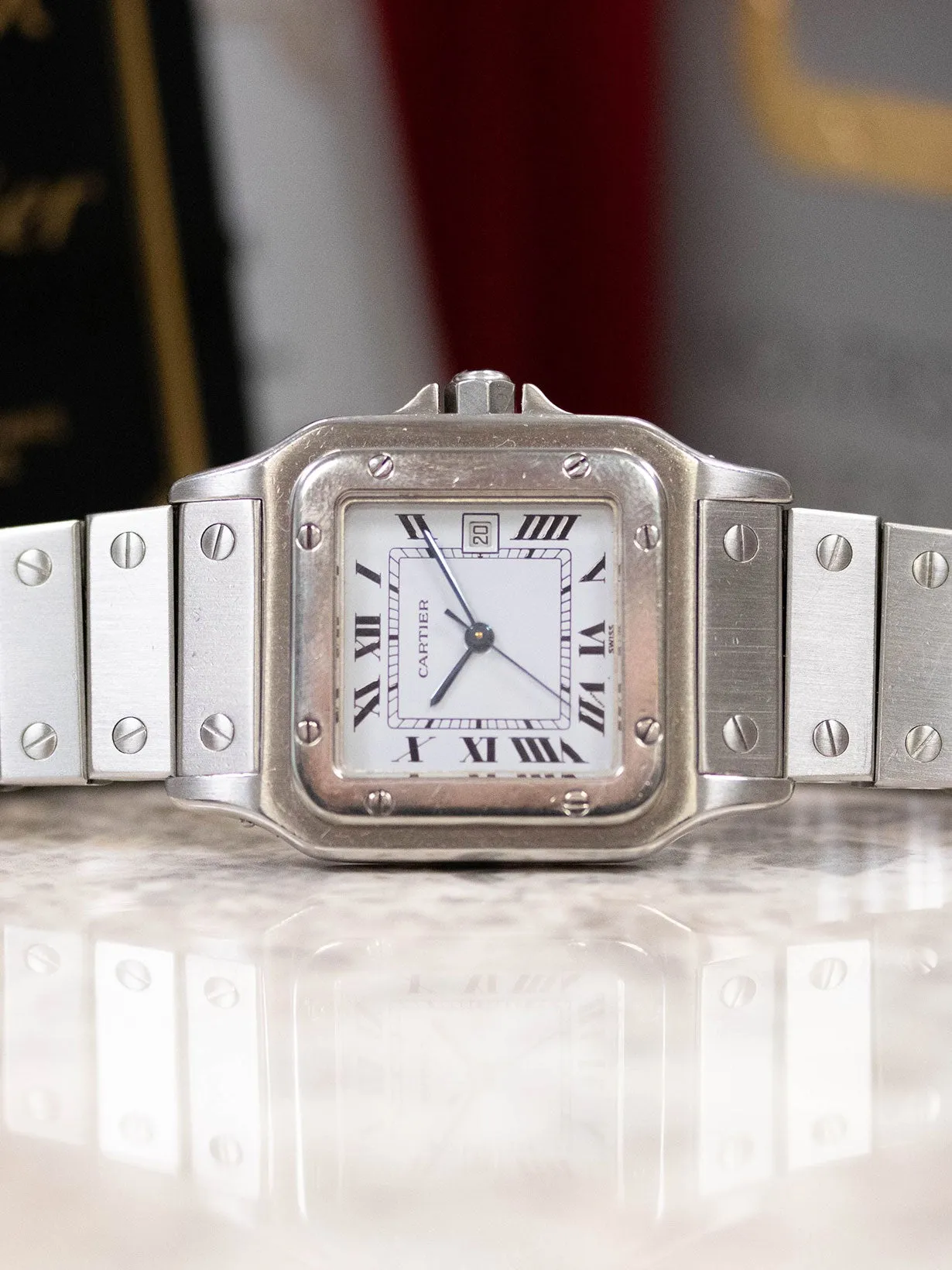 1980s Cartier Santos Carrée 2960 Full Set Box Papers