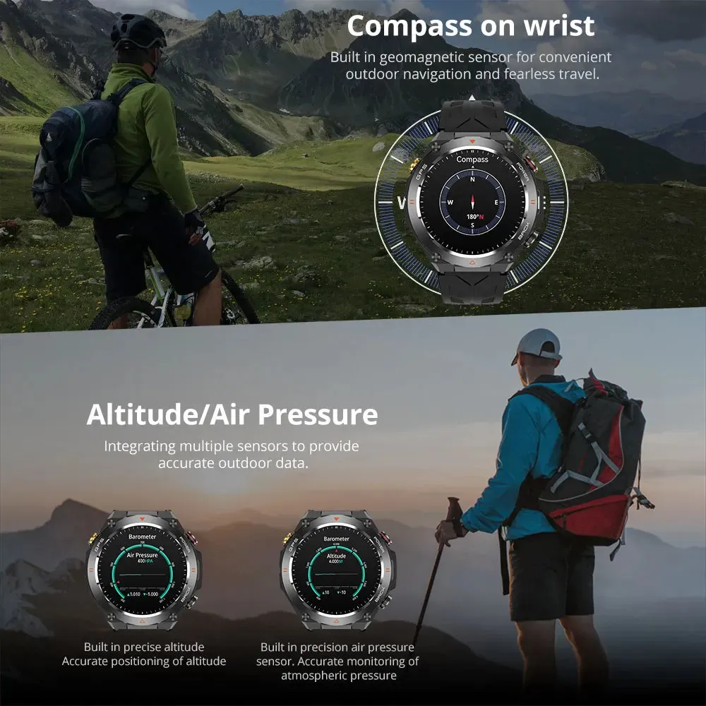 2024 COLMI V75 GPS Smart Watch 1.45" Ultra HD Display Built-in GPS & Compass Make/Receive Phone Calls Smartwatch 650mAh Battery