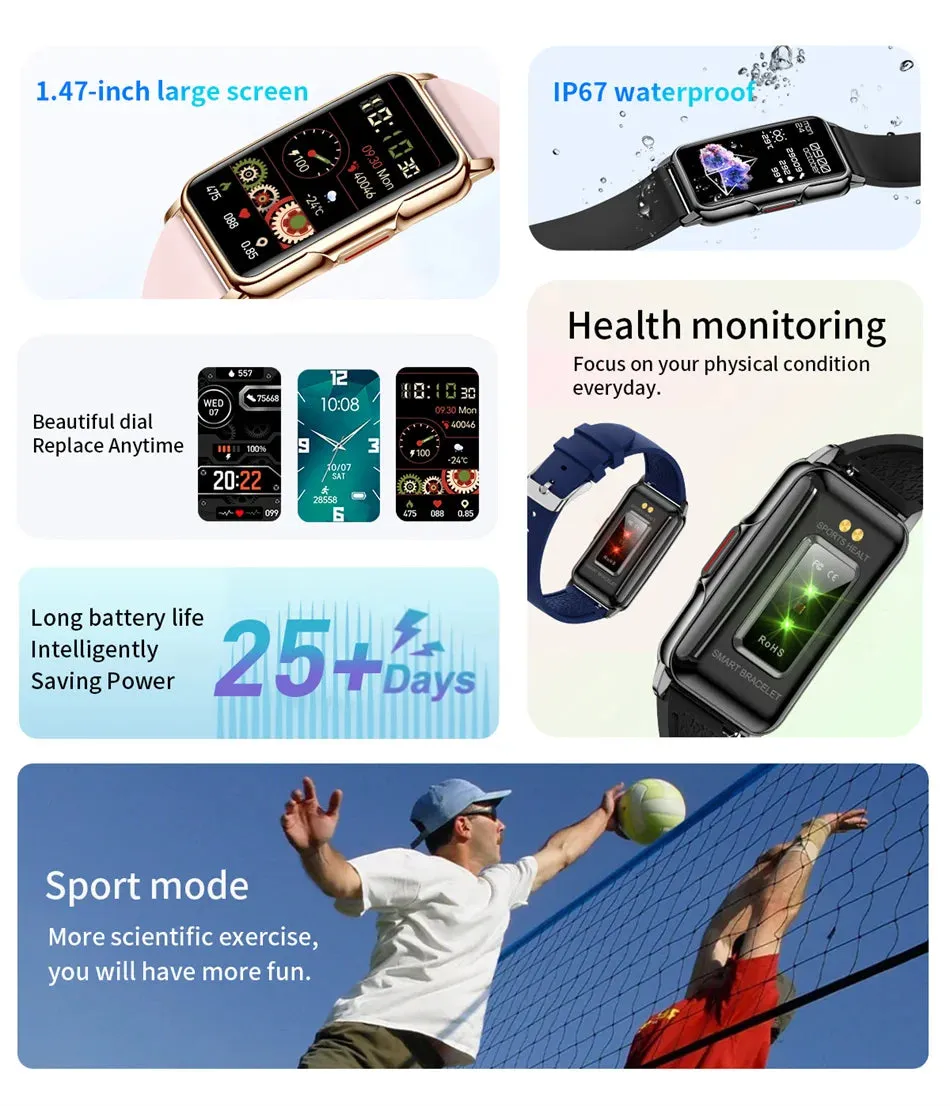2024 New Sports Smart Watch Men Women 1.47-inch Full Touch.
