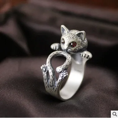 925 sterling silver Cat Thai Ring