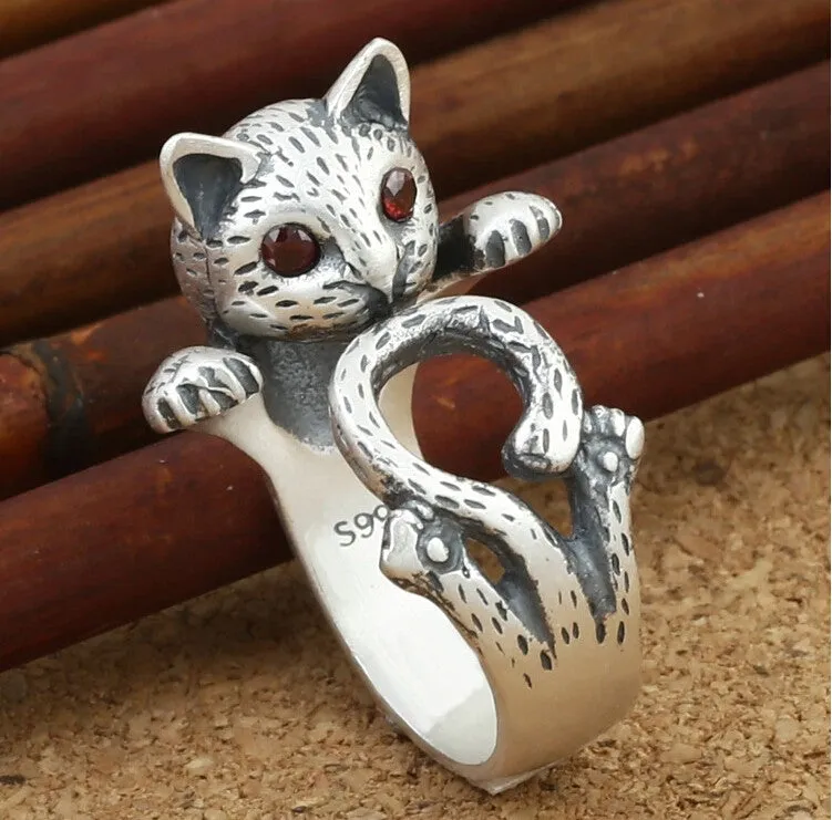 925 sterling silver Cat Thai Ring