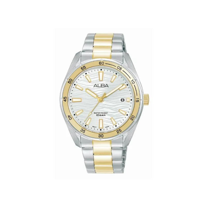 ACTIVE LADY WHITE DIAL SILVER & GOLD STEEL 36MM- AG8N57X1
