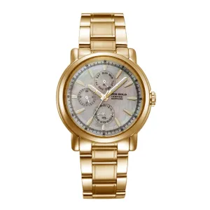 ARIES GOLD CHRONOGRAPH INSPIRE CONTENDER GOLD STAINLESS STEEL B 7302 G-MOP WOMEN'S WATCH