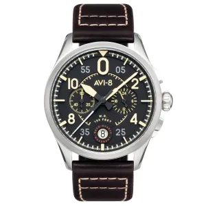 AVI-8 Spitfire Lock Midnight Oak Chrono Watch AV-4089-01