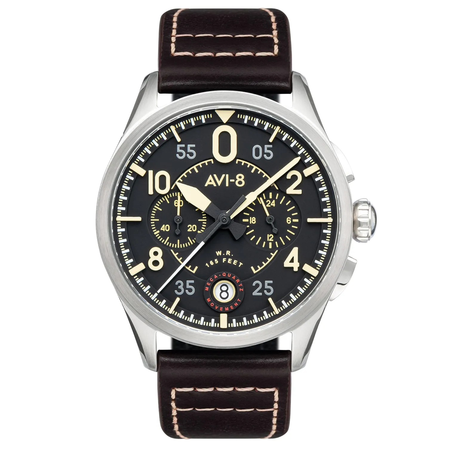 AVI-8 Spitfire Lock Midnight Oak Chrono Watch AV-4089-01