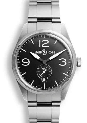 BR Watch Vintage BR 123 OffICr Black Bracelet D