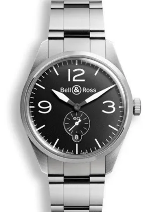 BR Watch Vintage BR 123 OffICr Black Bracelet D