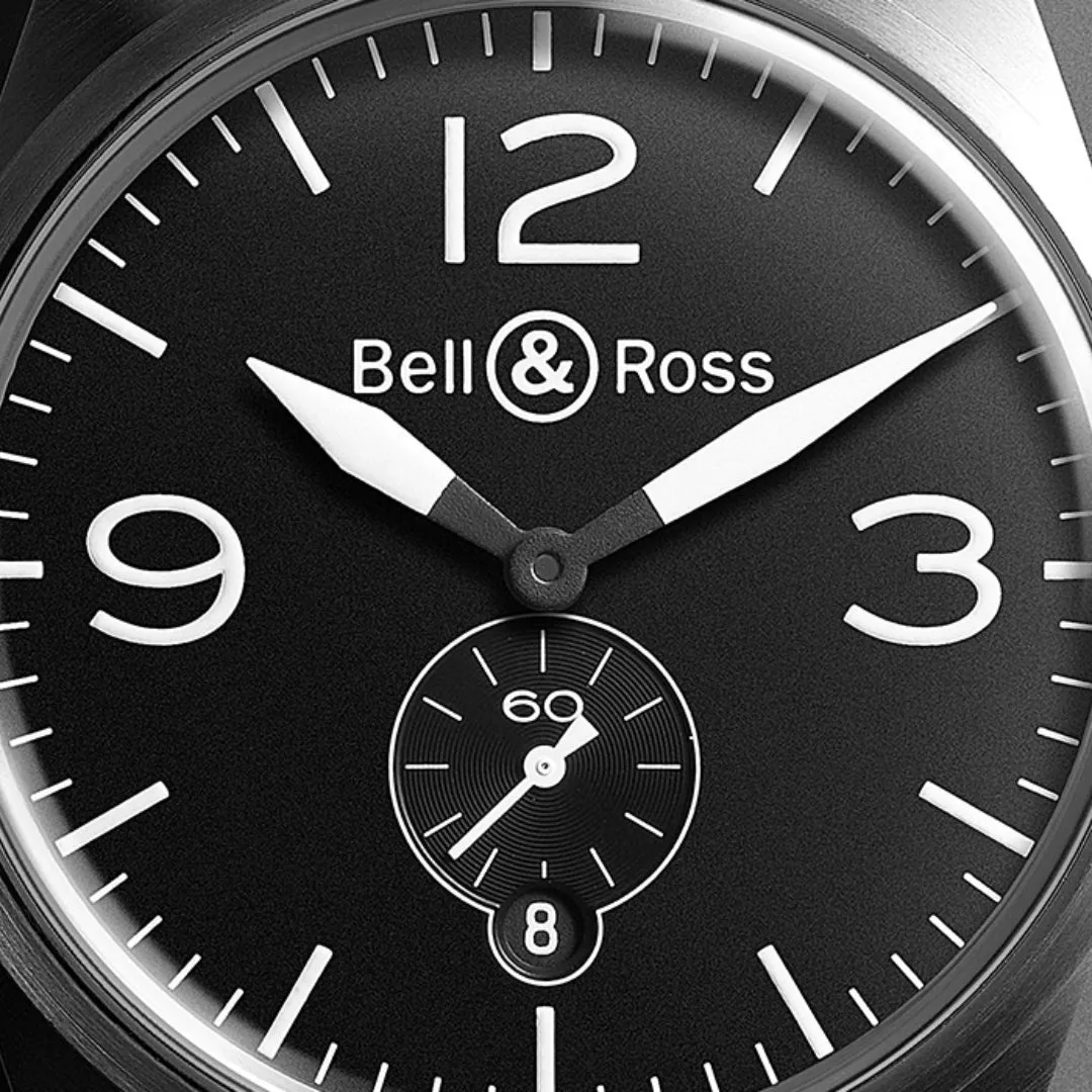 BR Watch Vintage BR 123 OffICr Black Bracelet D