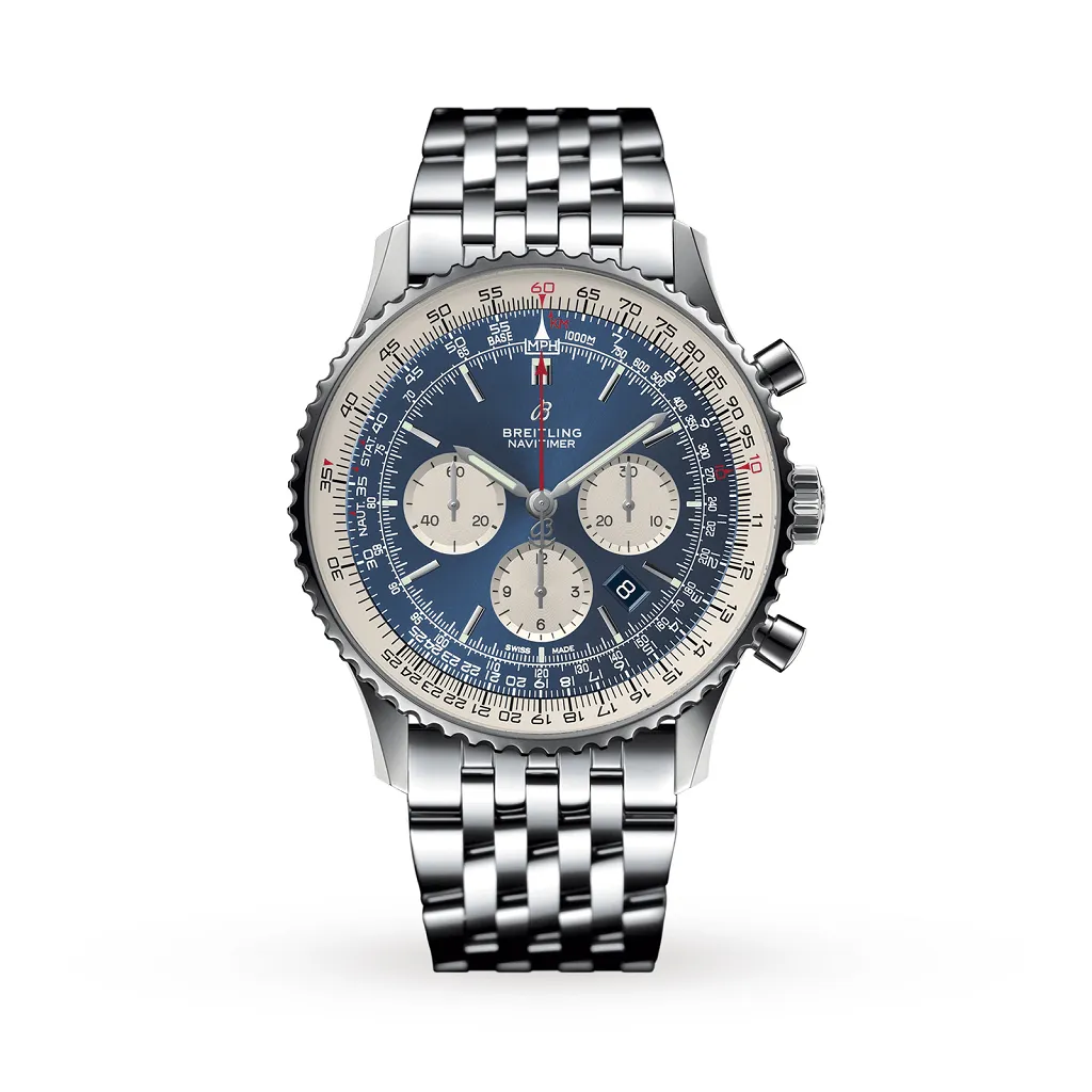 Breitling Navitimer 46mm Men's Stainless Steel Bracelet Watch AB0127211C1A1