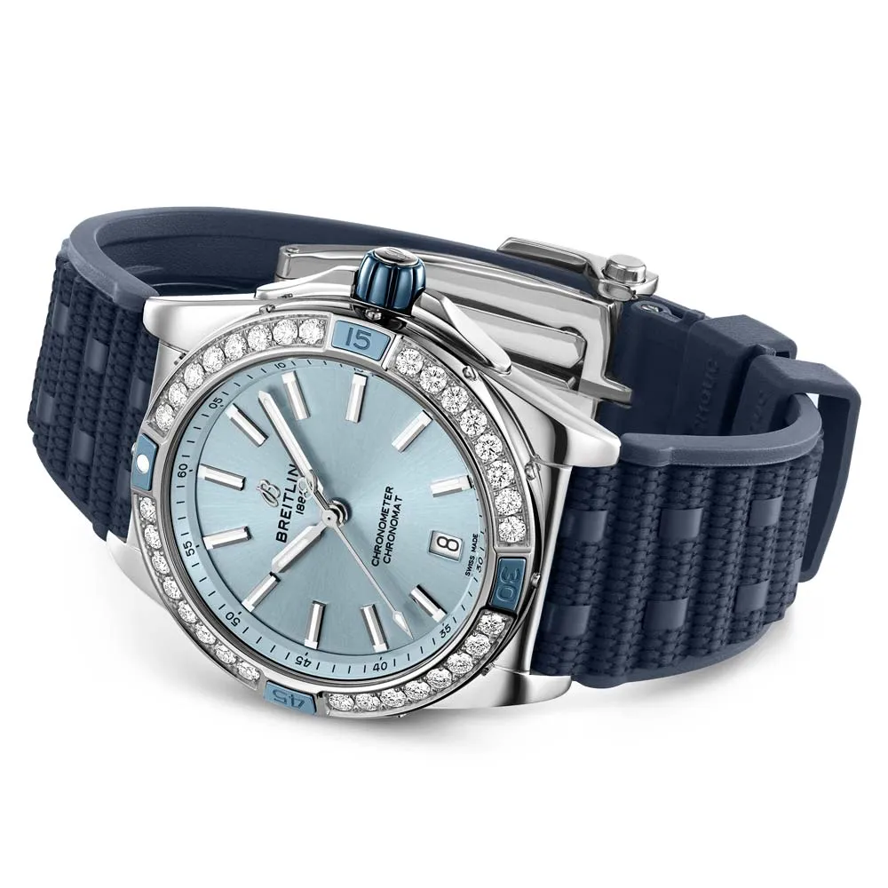 Breitling Super Chronomat 38mm Blue Dial Automatic Ladies Watch A17356531C1S1