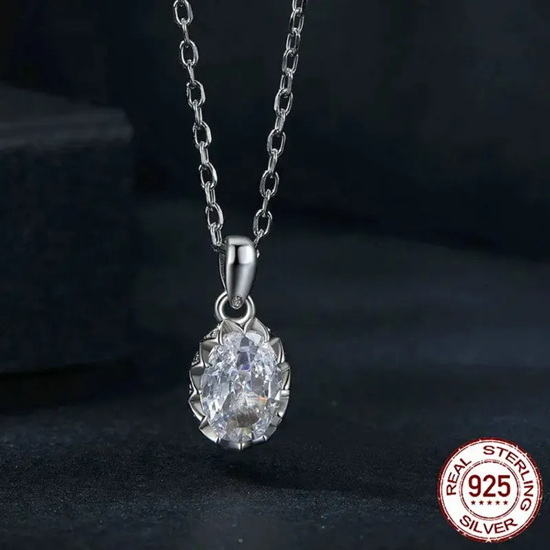 Carat Moissanite Pendant Necklace For Women High Quality 925 Sterling Silver Dazzling Wedding Party Bridal Jewelry