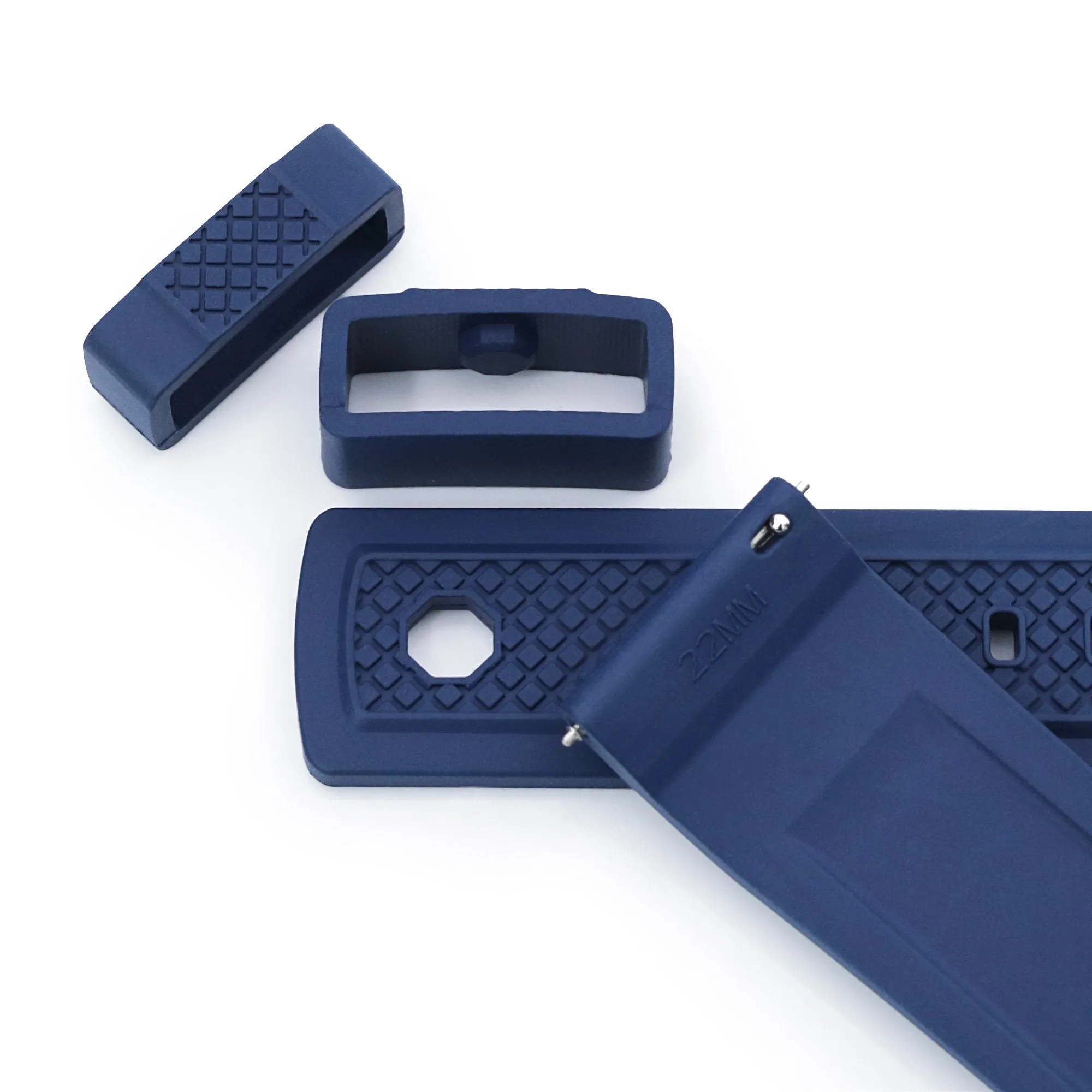 Crisscross Blue FKM Quick Release Rubber Strap, 20mm or 22mm
