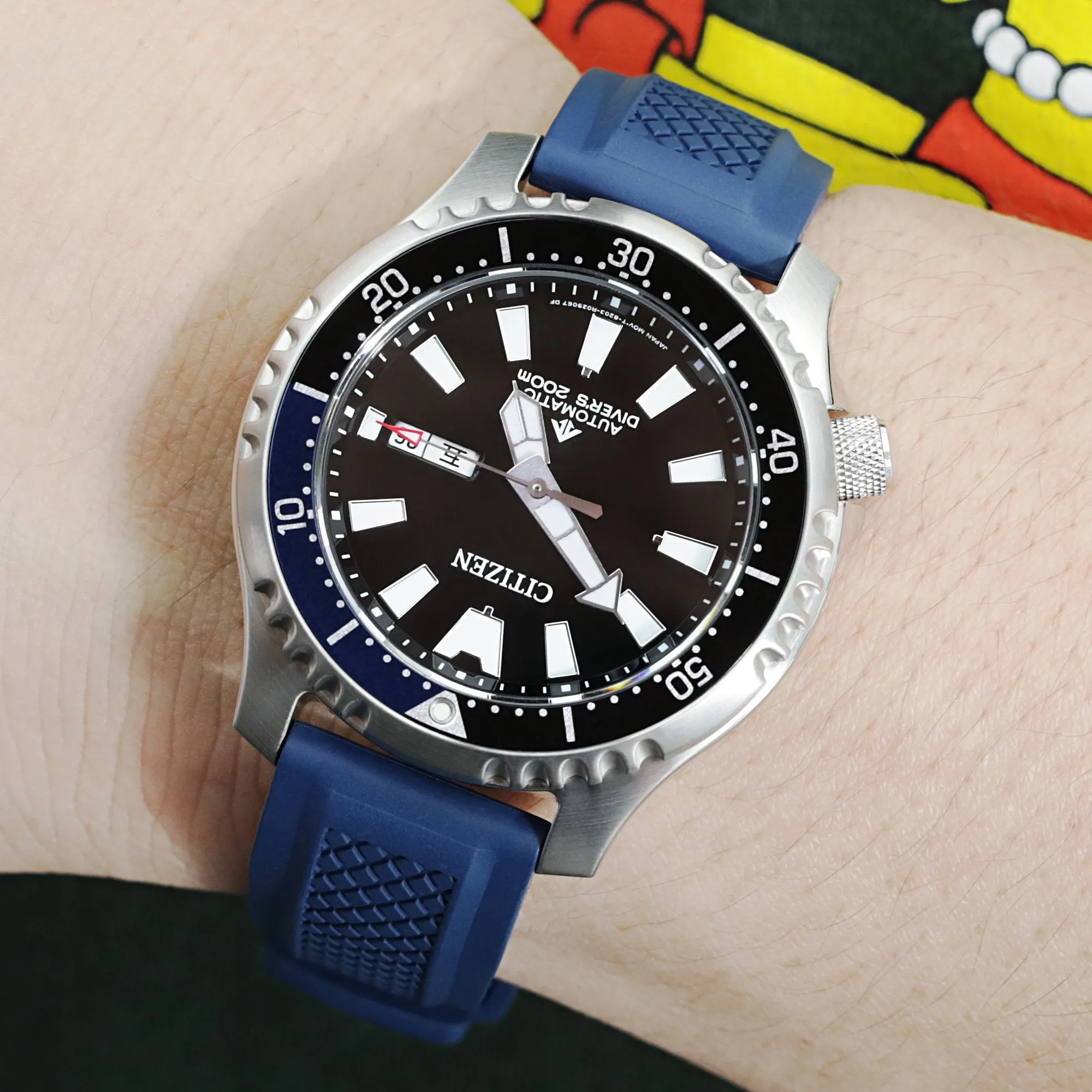 Crisscross Blue FKM Quick Release Rubber Strap, 20mm or 22mm