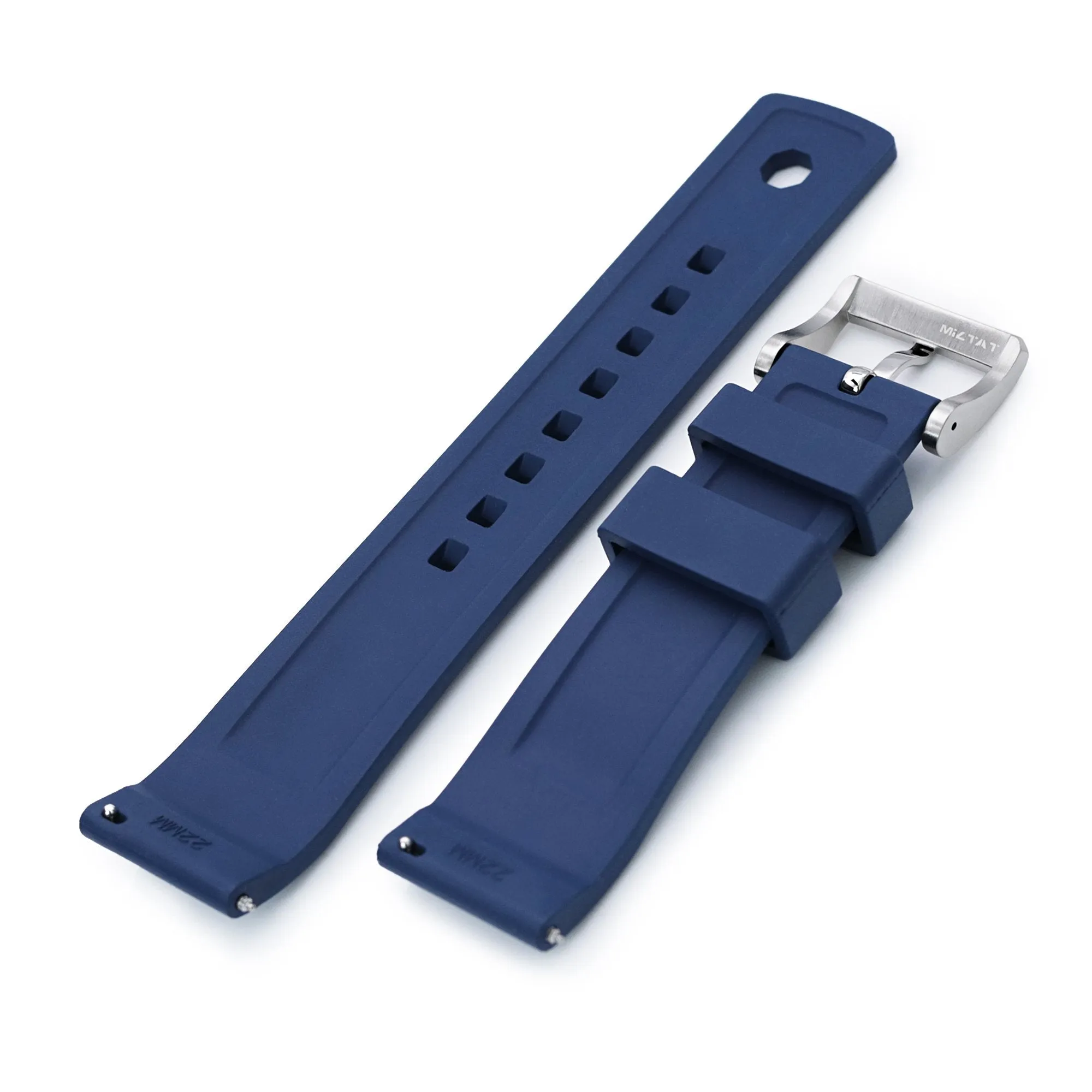 Crisscross Blue FKM Quick Release Rubber Strap, 20mm or 22mm