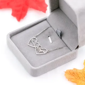 Custom Double Name Intertwined Heart Necklace
