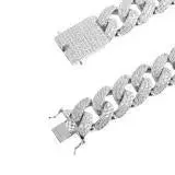 Dazzling 12 MM 925 Sterling Silver Cuban Chain with Radiant Cubic Zirconia