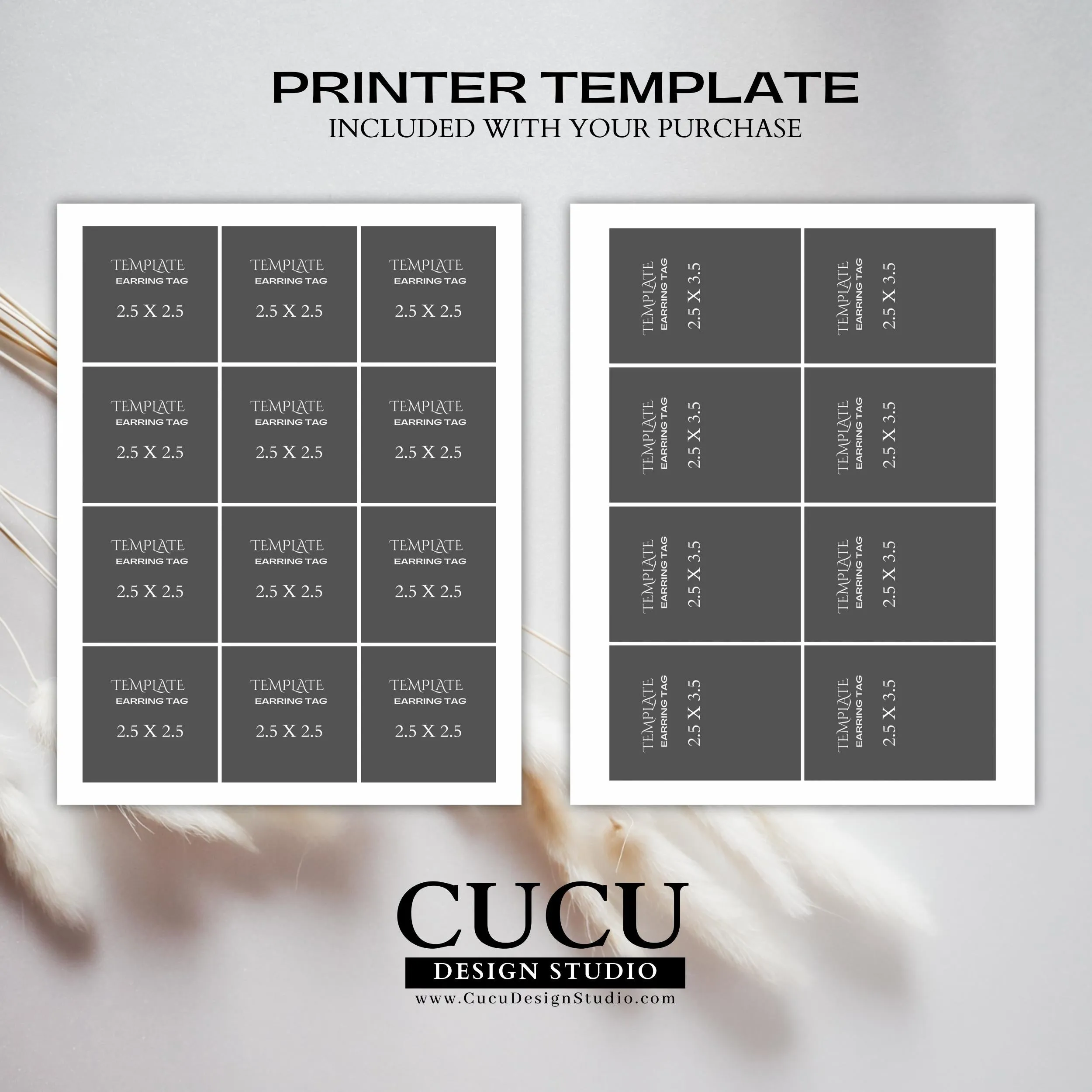 Earring Package Template Card