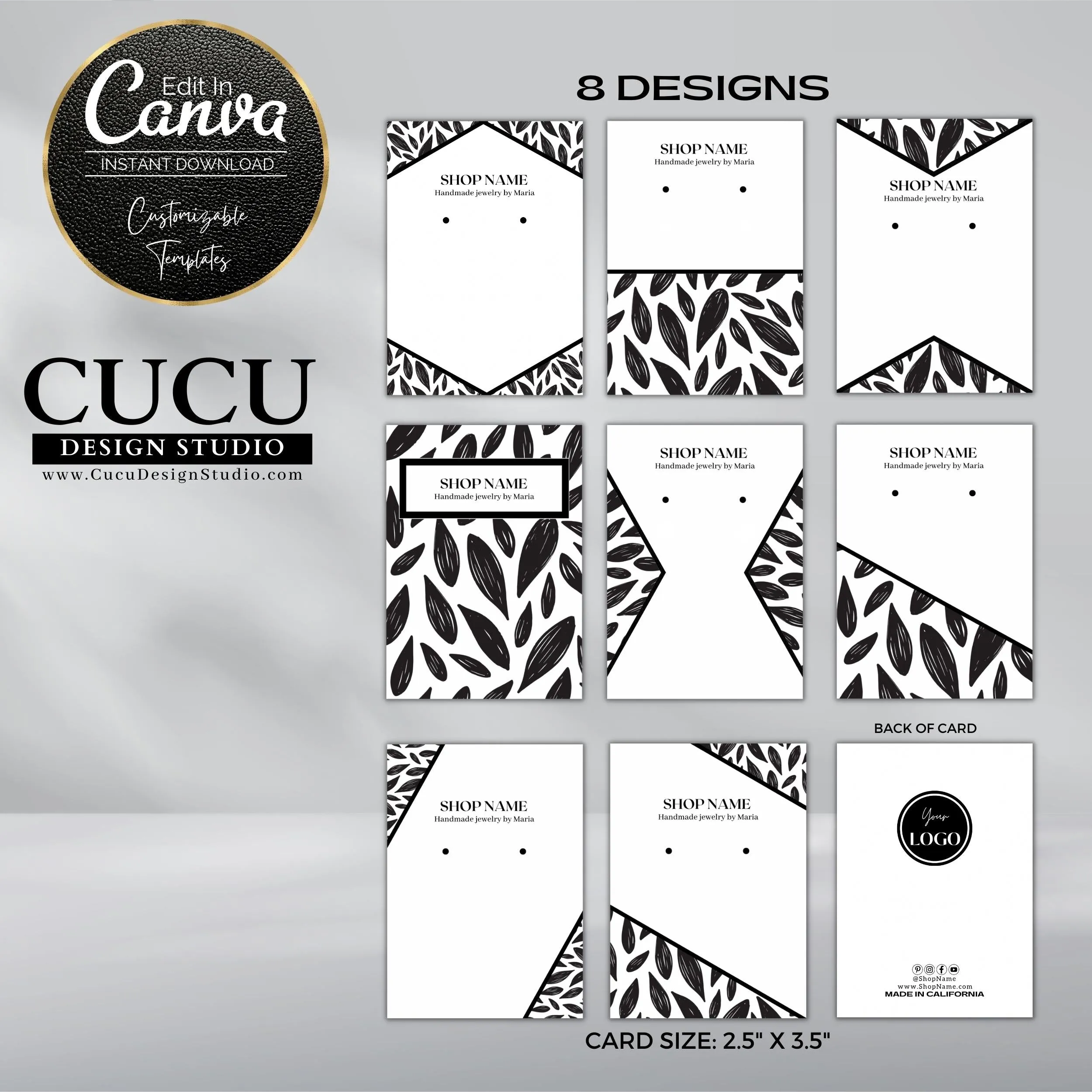 Earring Package Template Card