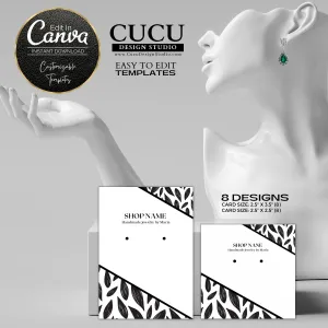 Earring Package Template Card