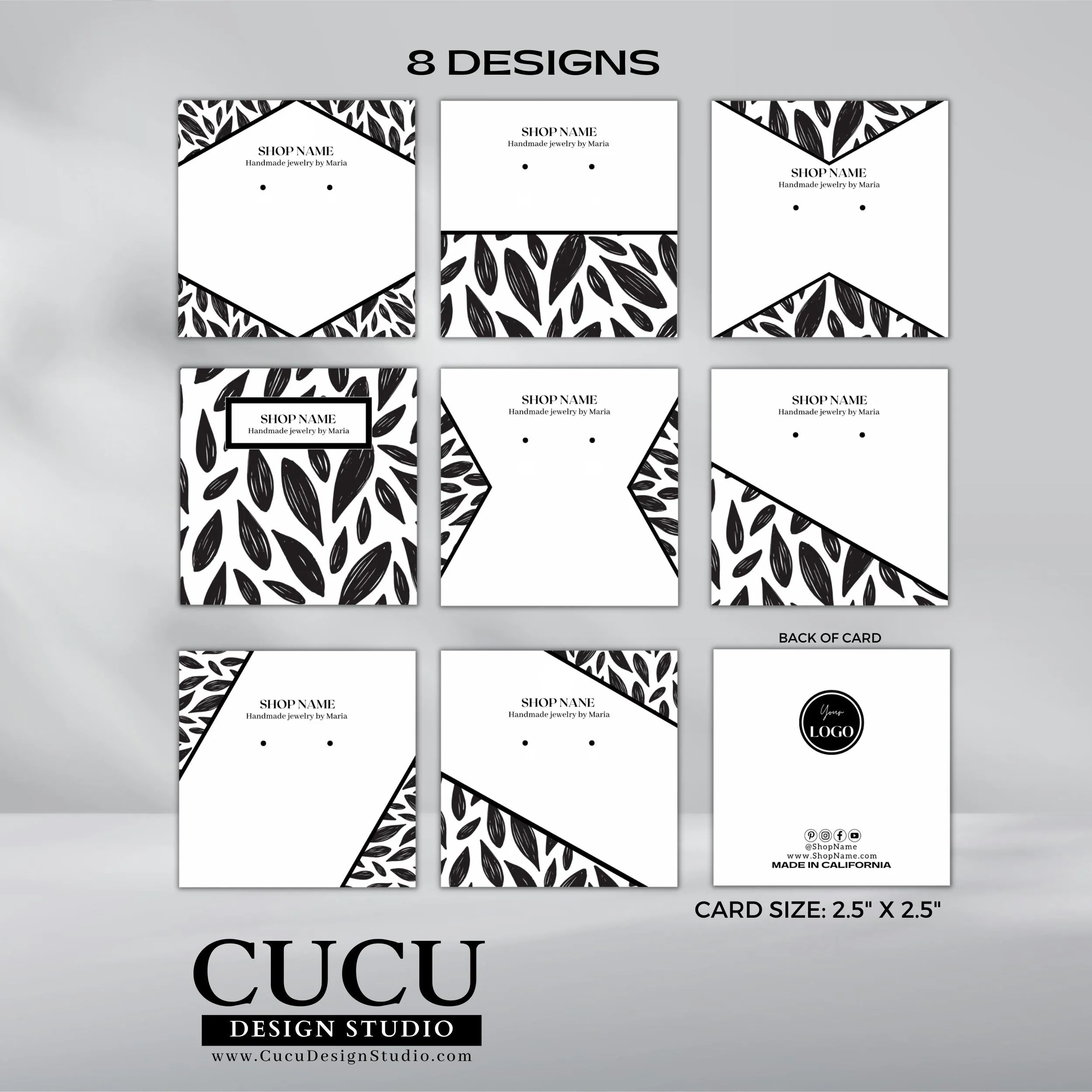 Earring Package Template Card