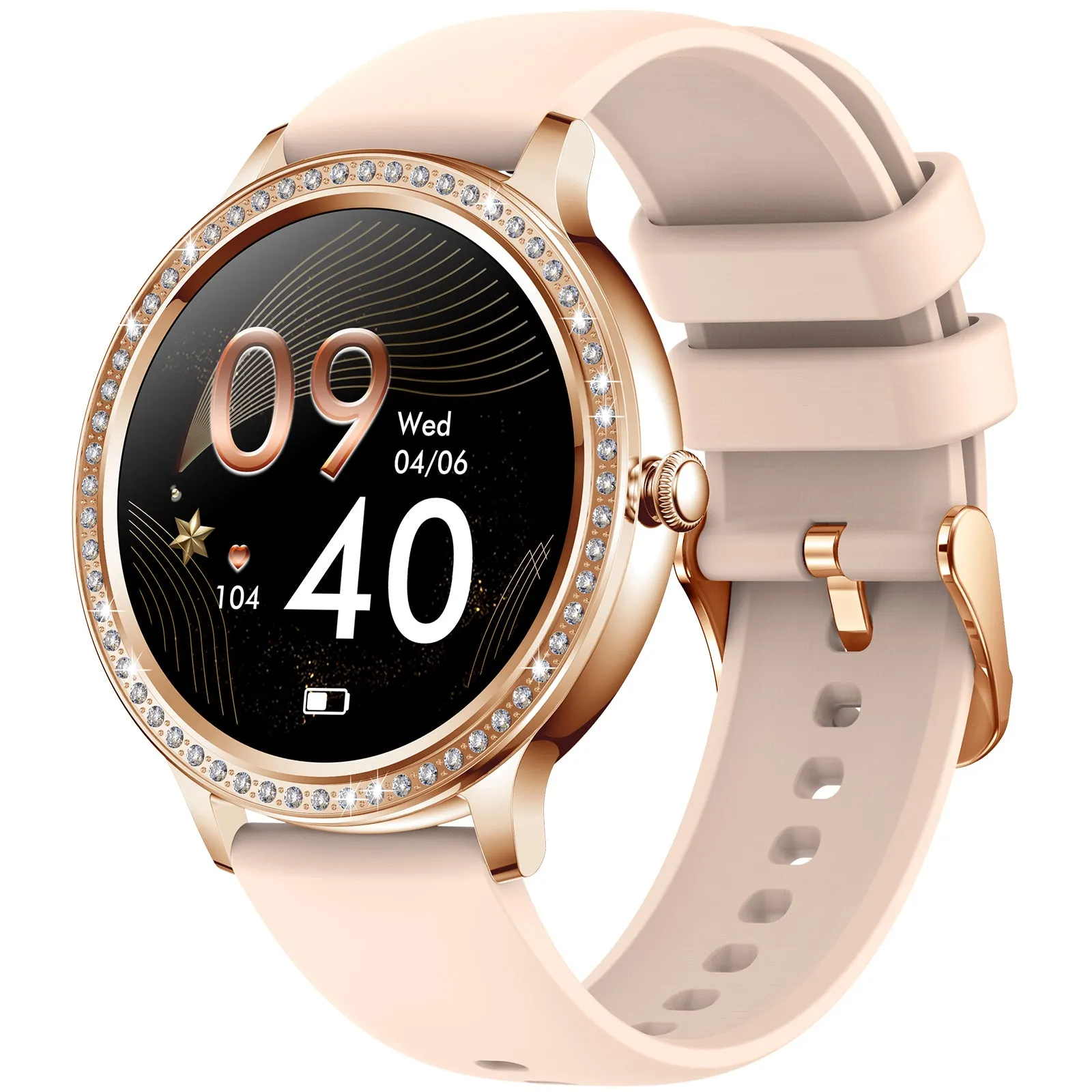 EIGIIS Smart Watches for Women Fashionable Look Ladies Smart Watch with Bluetooth Calls Heart Rate Sleep Monitor Fitness Trackers Watch with Step Counter Message Reminder for iOS Android