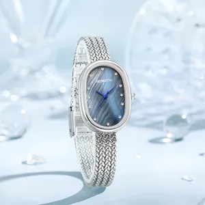 Elegant Oval Quartz Watch with Rhinestone Dial