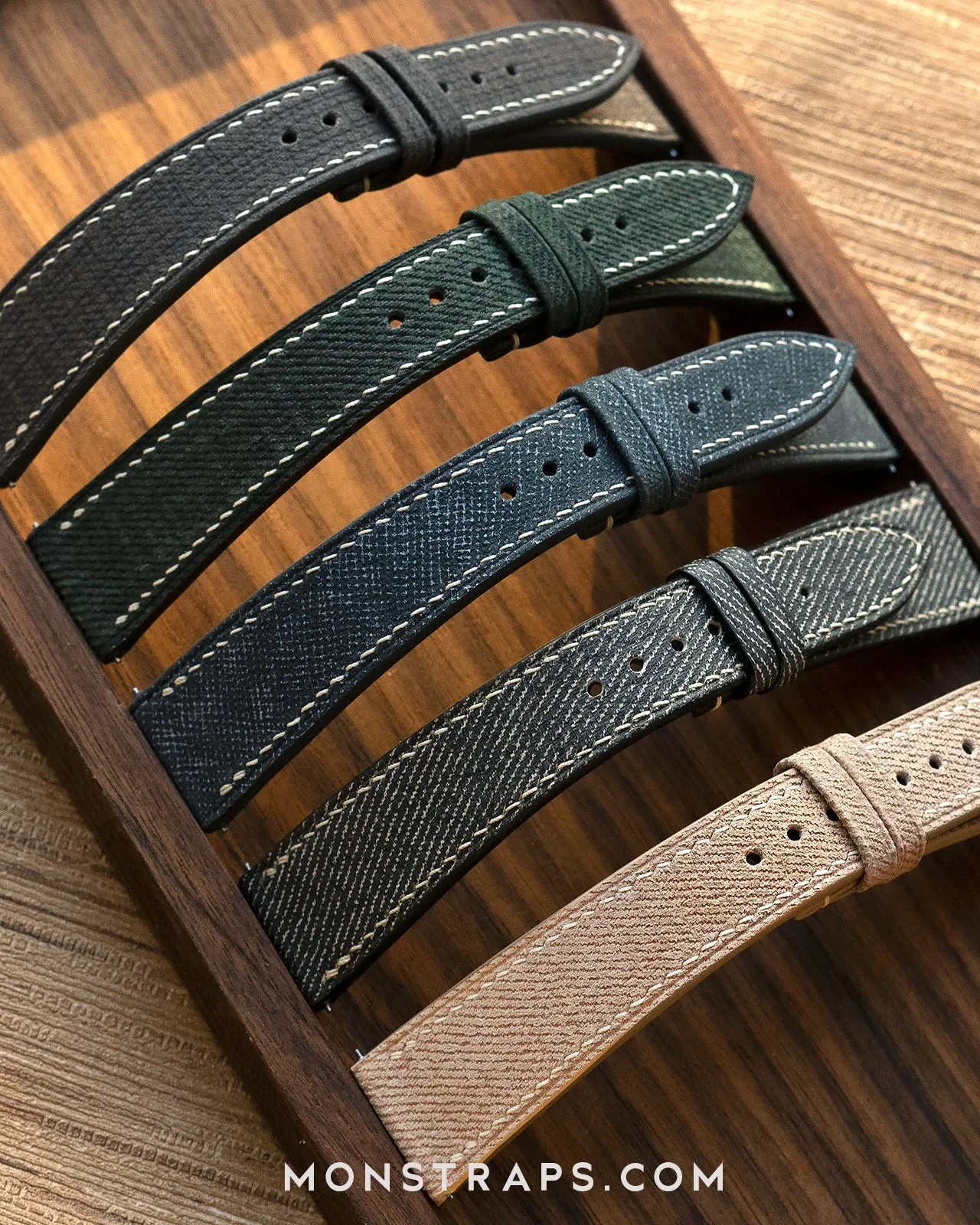 Fabric Leather Strap (Dark Denim)