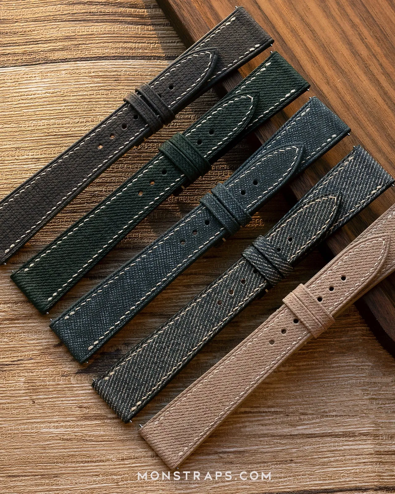 Fabric Leather Strap (Dark Denim)