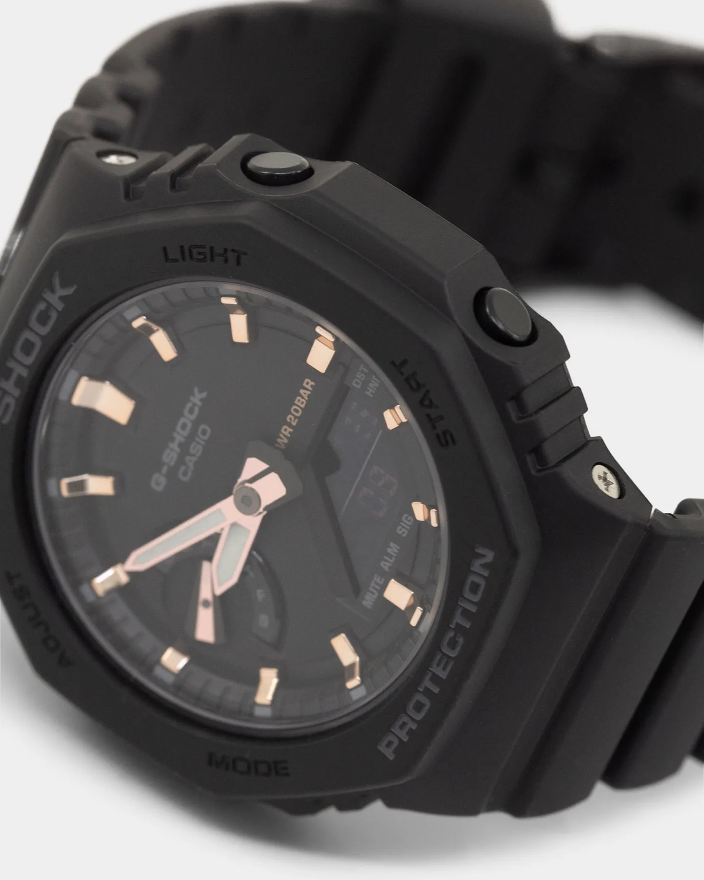 G SHOCK Women's GMAS2100-1A Black/Rose Gold