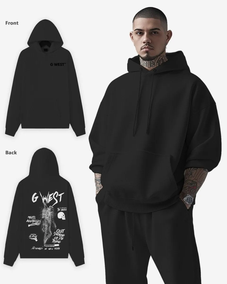 G West Dancing Skeleton Heavy Premium Oversize Hoodie