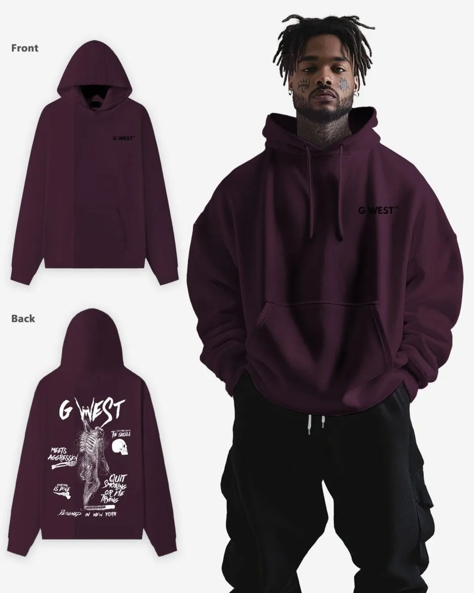 G West Dancing Skeleton Heavy Premium Oversize Hoodie