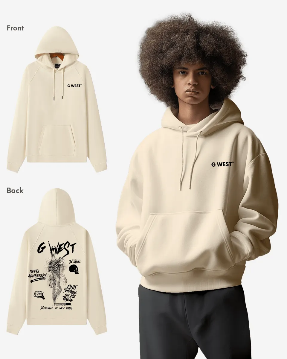 G West Dancing Skeleton Heavy Premium Oversize Hoodie