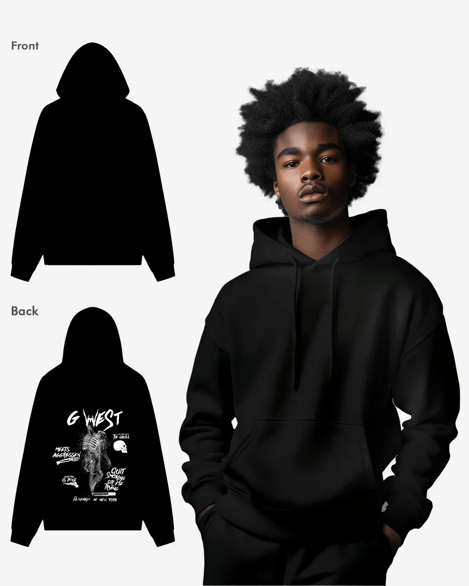 G West Dancing Skeleton Heavy Premium Oversize Hoodie
