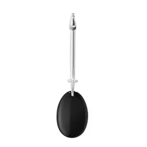 Georg Jensen Silver Dew Drop Black Onxy & Diamond Pendant