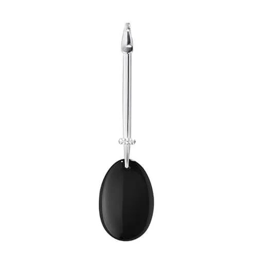 Georg Jensen Silver Dew Drop Black Onxy & Diamond Pendant