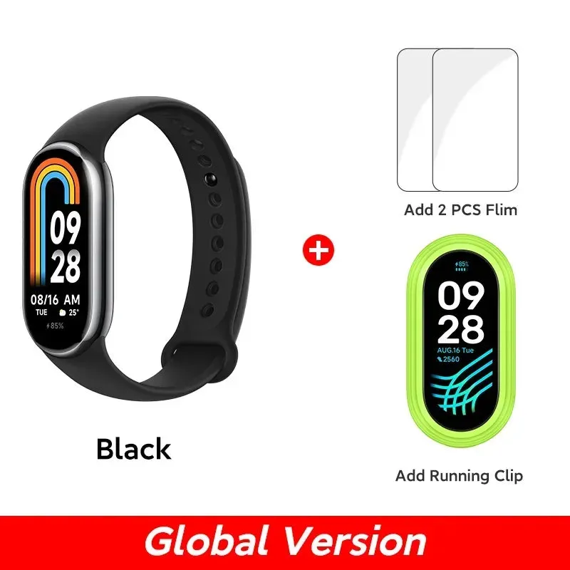 Global Version Xiaomi Smart Band 8 Blood Oxygen Monitor 1.62'' AMOLED Screen 16 Days Battery Life