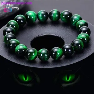 Green Tiger Eye Bracelet Natural Stone Energy Healing Beads