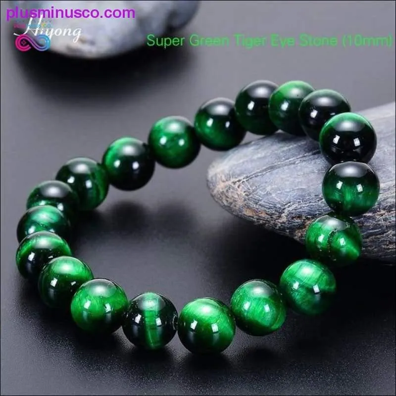 Green Tiger Eye Bracelet Natural Stone Energy Healing Beads