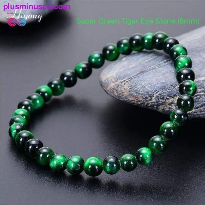 Green Tiger Eye Bracelet Natural Stone Energy Healing Beads