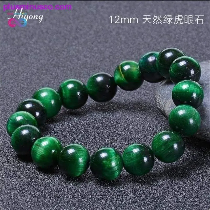 Green Tiger Eye Bracelet Natural Stone Energy Healing Beads