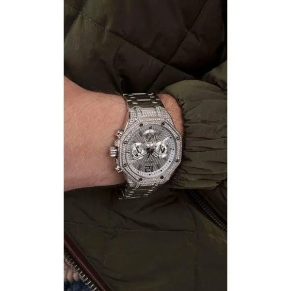 Guess Momentum Silver Tone Multi-Function Gents Watch GW0419G1