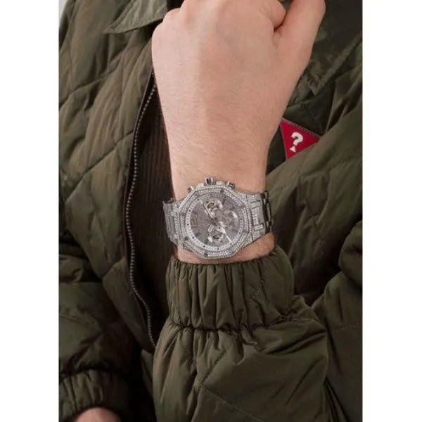 Guess Momentum Silver Tone Multi-Function Gents Watch GW0419G1