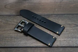 Italian leather watch strap 4 mm thick, handmade in Finland -  16mm, 17 mm, 18mm, 19 mm, 20mm, 21mm, 22mm, 23 mm, 24mm, 25 mm, 26 mm.